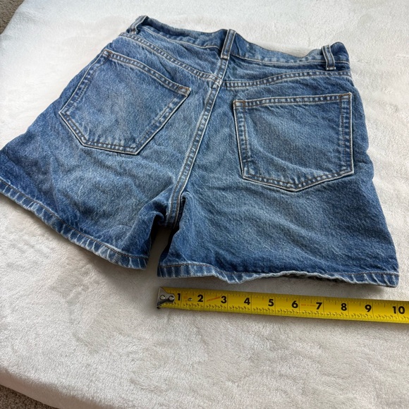 Reformation Amy Button Fly High Rise Blue Jean Shorts - Picture 10 of 11